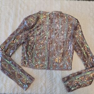 Lulu's Love Like No Other Sequined Crop Top - M